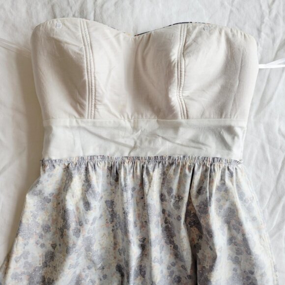 Easy Wear Floral Strapless Dress Blue Cotton EU 38 (Spain) S - Picture 8 of 10